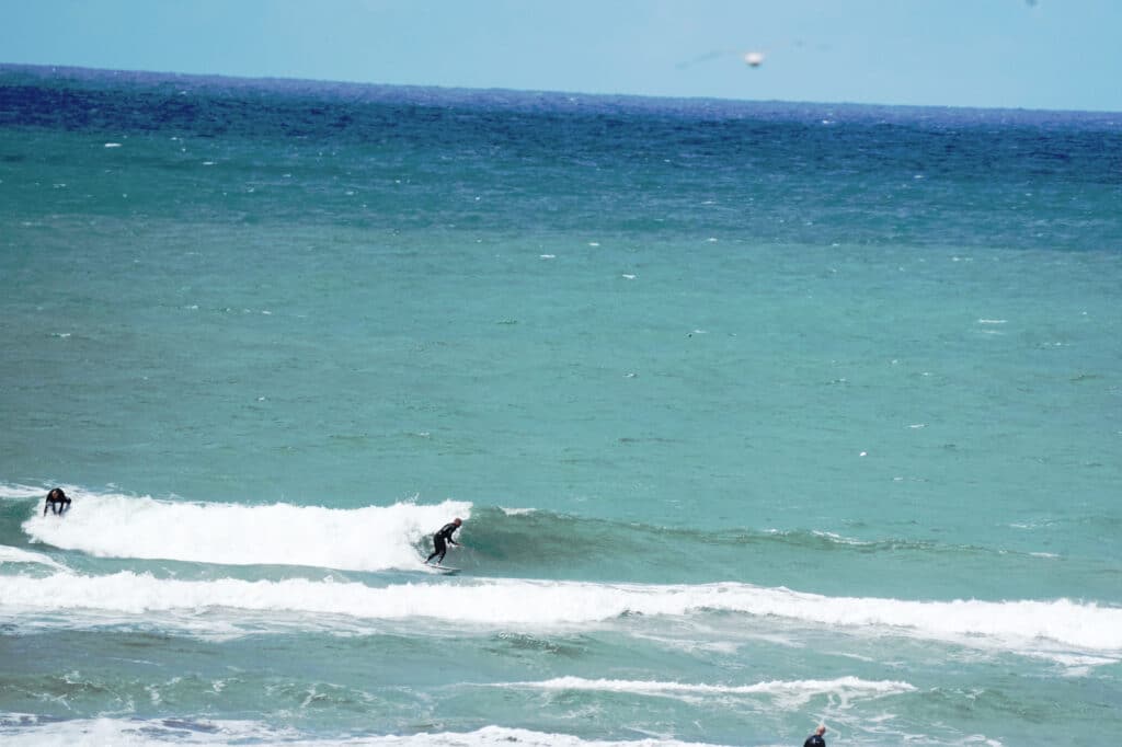 Surfing at Widemouth Bay
