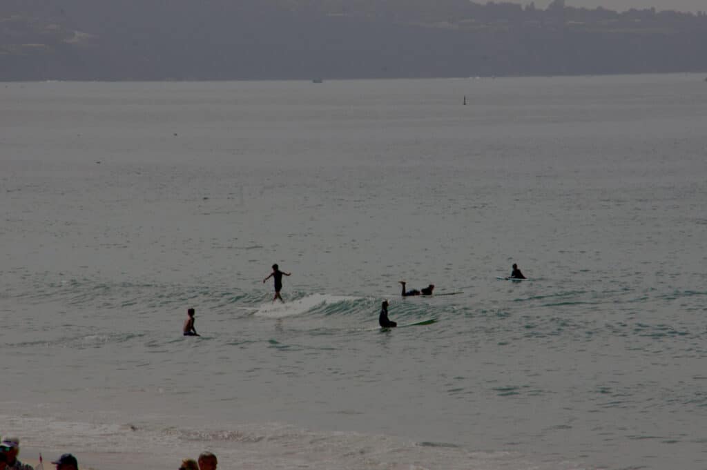 Surfing at Hermosa Beach