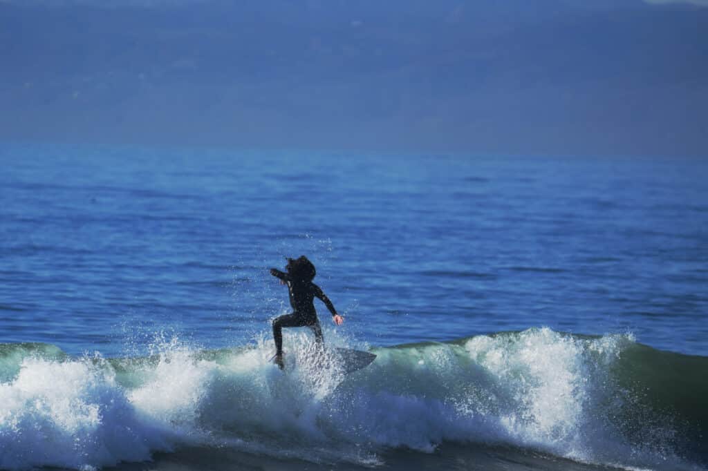 Surfer at Manhattan Beach in Los Angeles