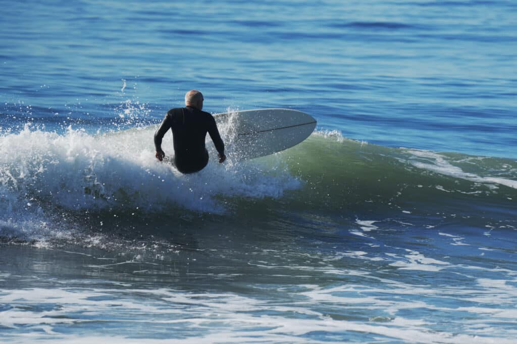 Surfer at Manhattan Beach in Los Angeles