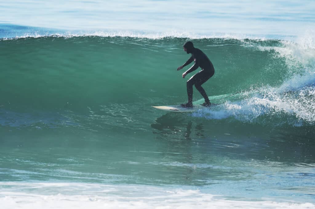 Surfer at Manhattan Beach in Los Angeles