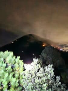 Volcano Fuego at night