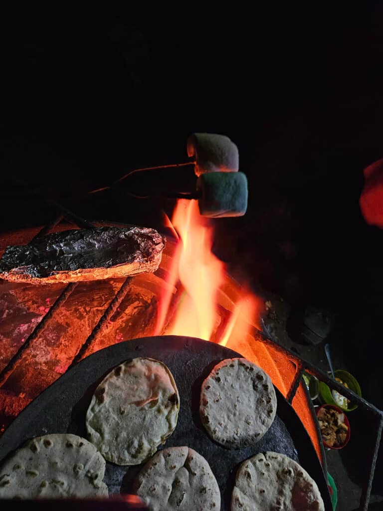 Food around the campfire