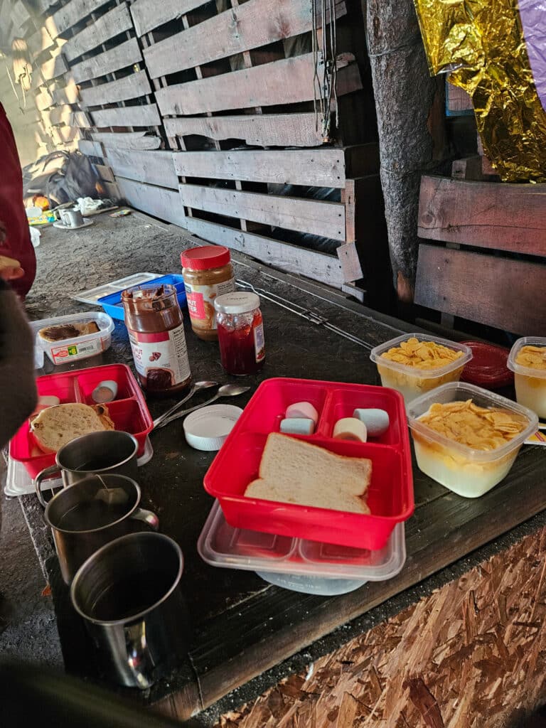 Food around the campfire
