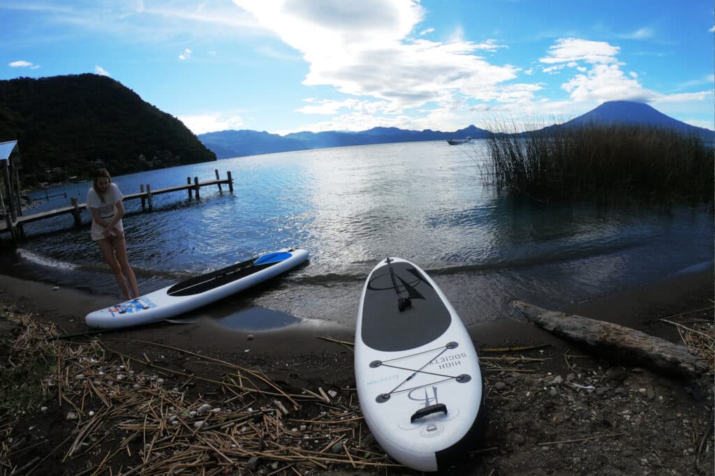Paddleboarding at Lake Atitlan