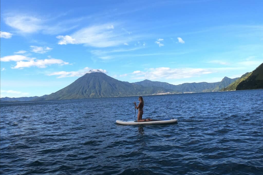 Paddleboarding at Lake Atitlan