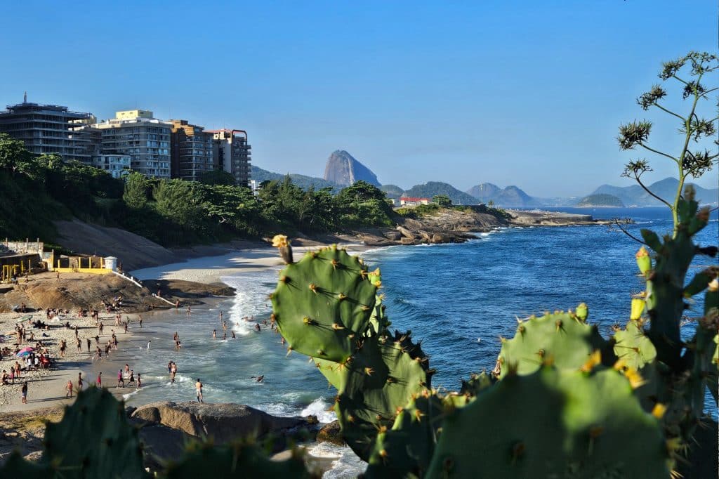 View from Arpoador towards Copacabana in Rio de Janeiro