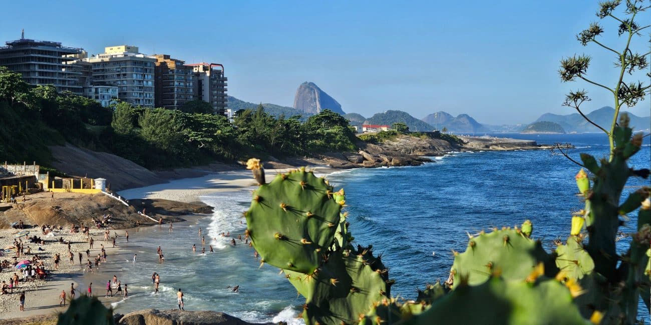 View from Arpoador towards Copacabana in Rio de Janeiro