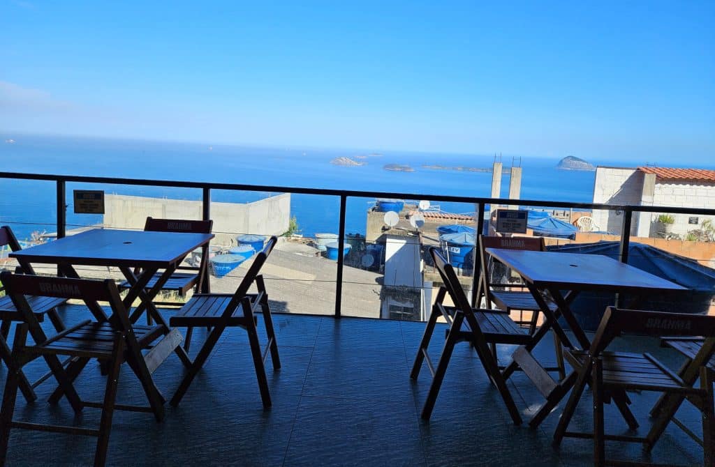 Terrace of a bar in the favela Vidigal