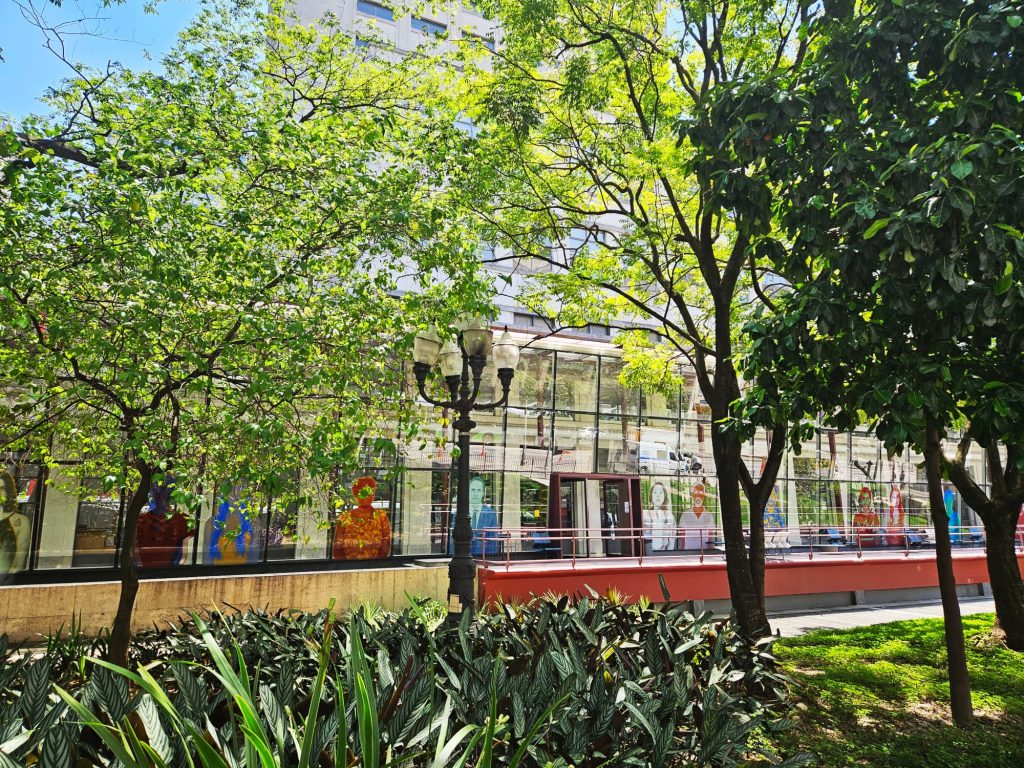 In front of the library in Sao Paulo