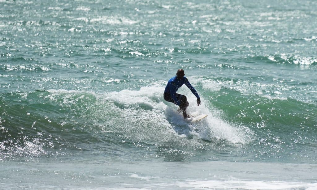Surfing at Praia de Miami