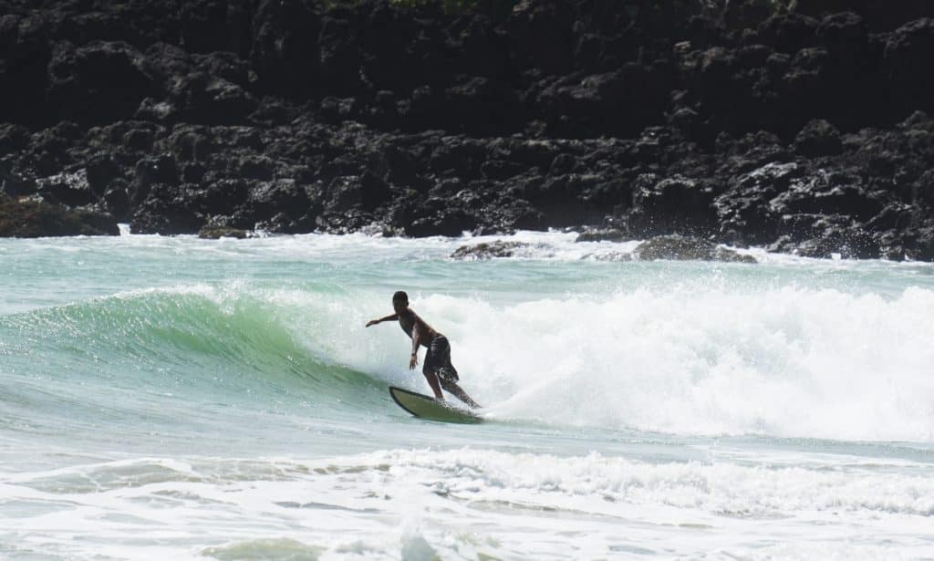 Surfing at Praia de Miami