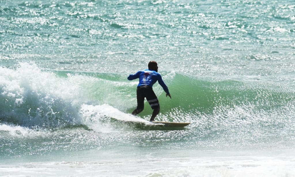 Surfing at Praia de Miami