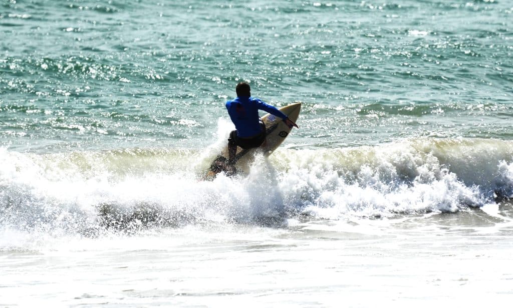 Surfing at Praia de Miami