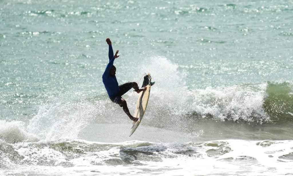 Surfing at Praia de Miami