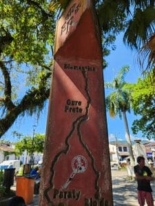 Gold Route marker in Paraty