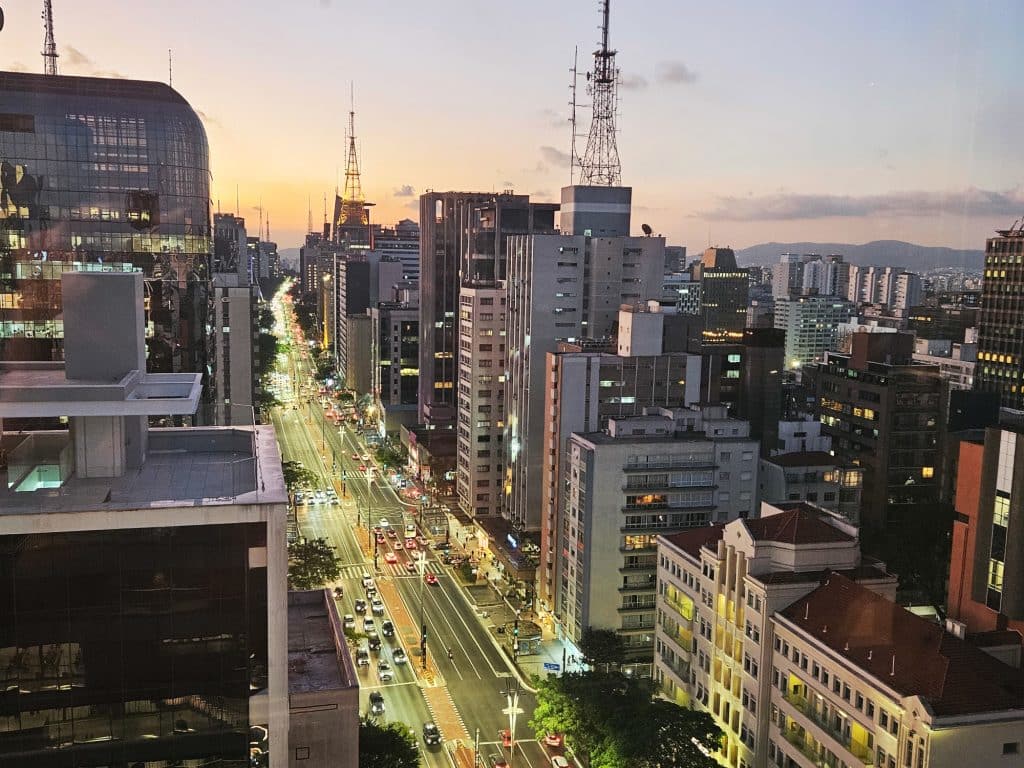 View from the roofterrace at Paulista Avenue in Sao Paulo