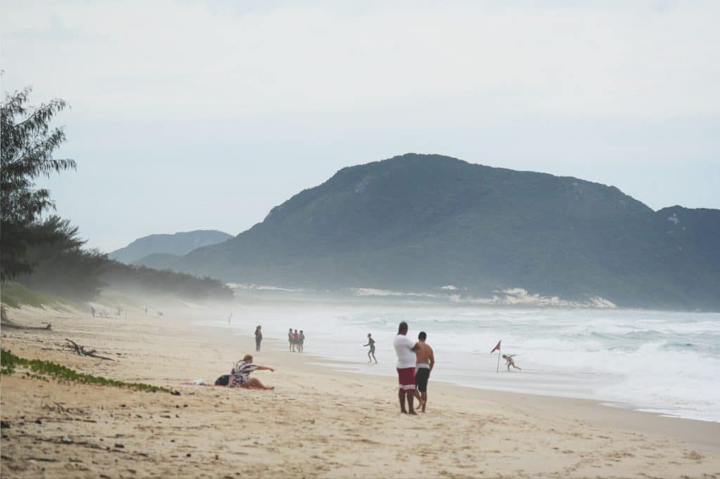Surfing at Praia Mocambique in Florianopolis