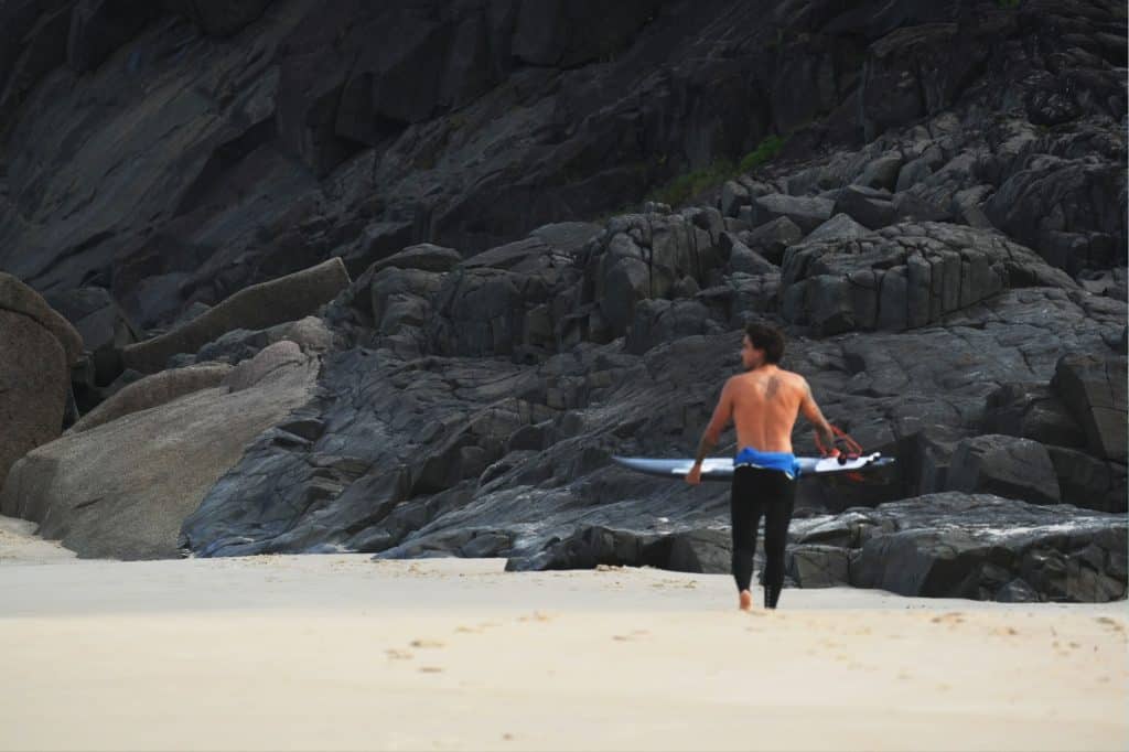 Surfing at Praia Mole in Florianopolis
