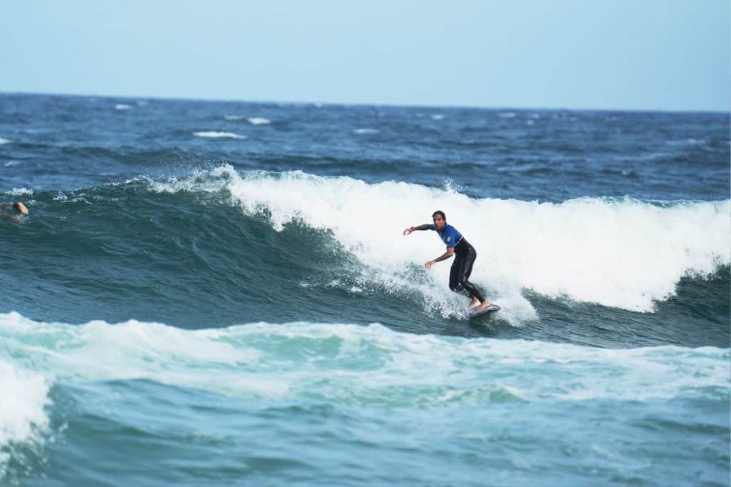 Surfing at Praia Mole in Florianopolis