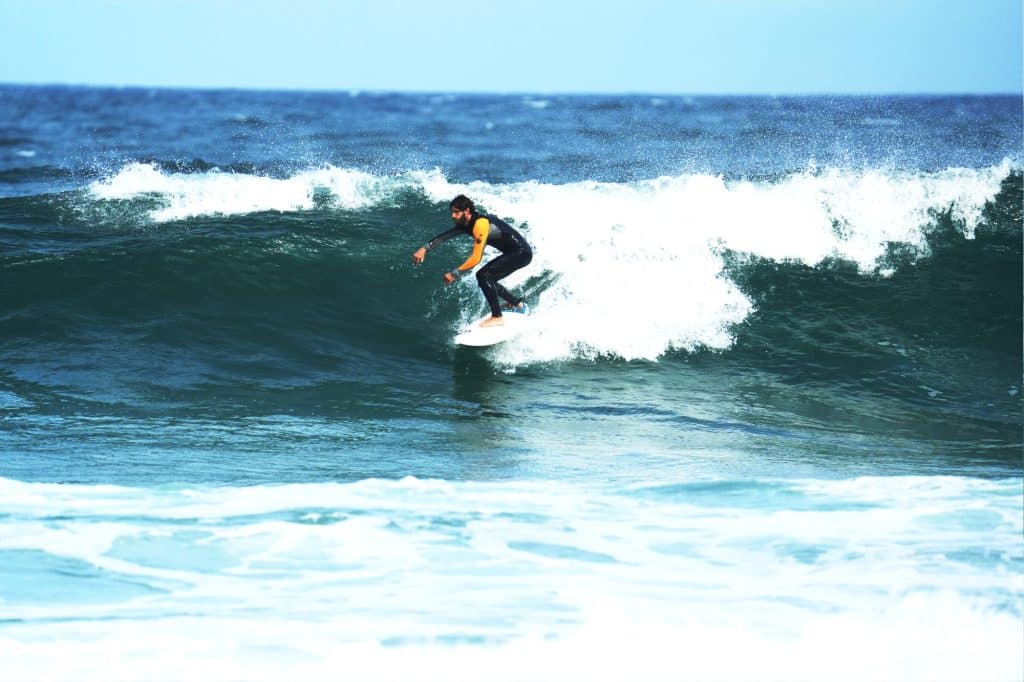 Surfing at Praia Mole in Florianopolis