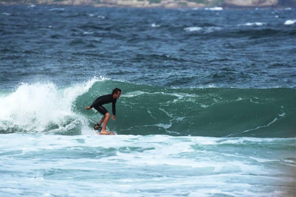 Surfing at Praia Mole in Florianopolis