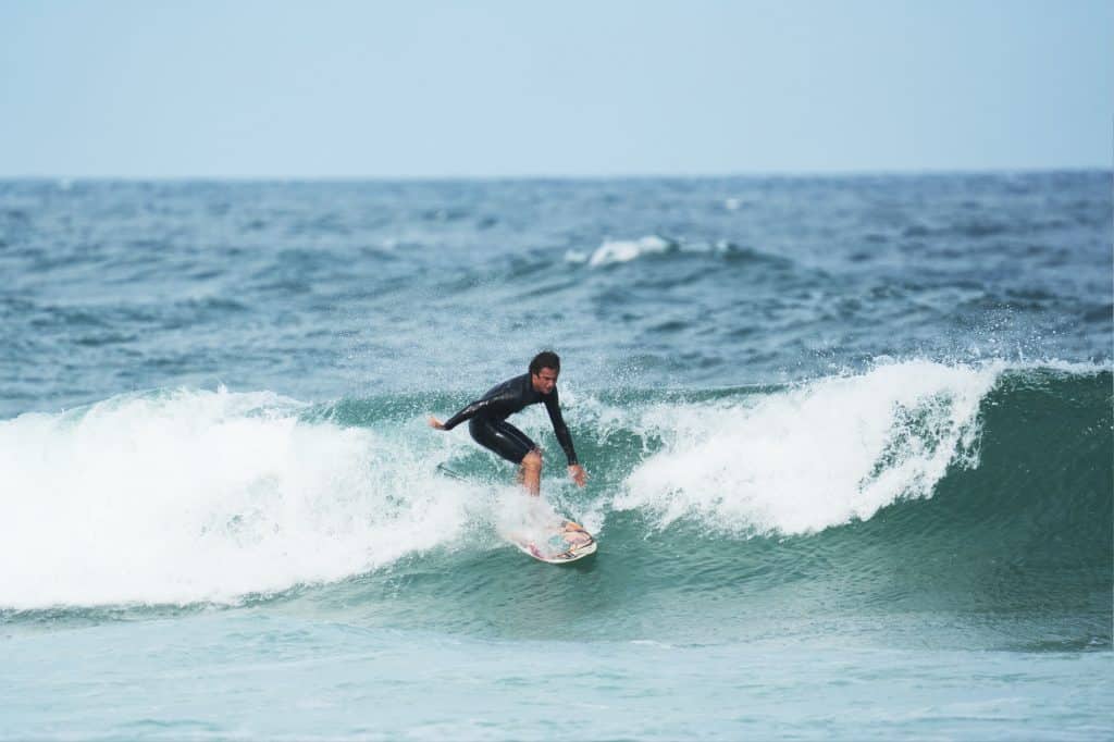 Surfing at Praia Mole in Florianopolis