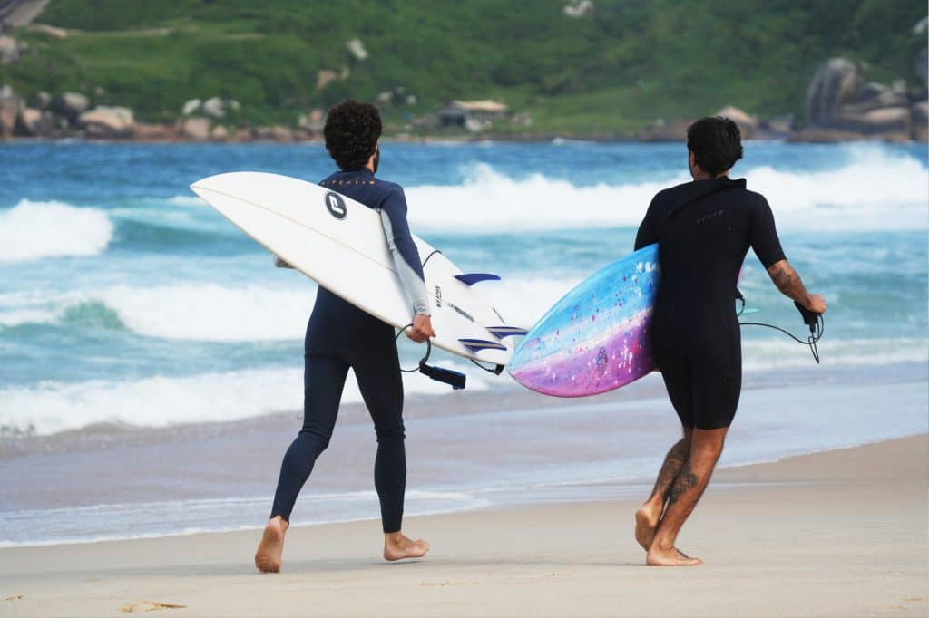 Surfing at Praia Mole in Florianopolis