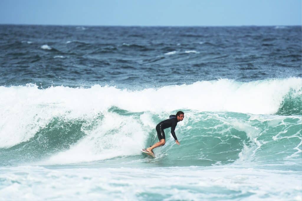 Surfing at Praia Mole in Florianopolis