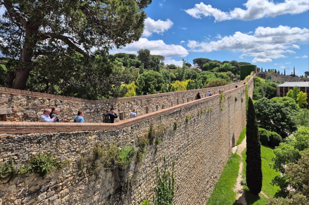 Views of the medieval wall in Girona