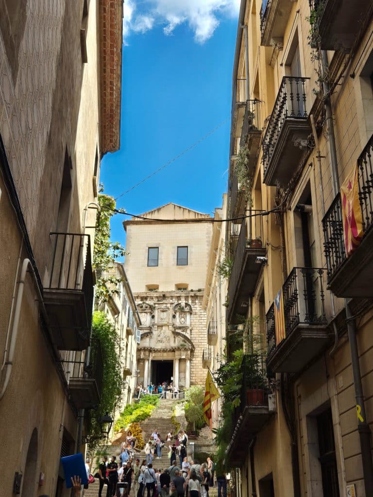 Cafe at a balcony in Girona
