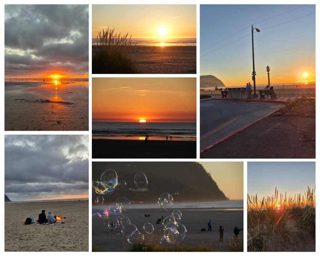 Sunsets on the beach in Seaside