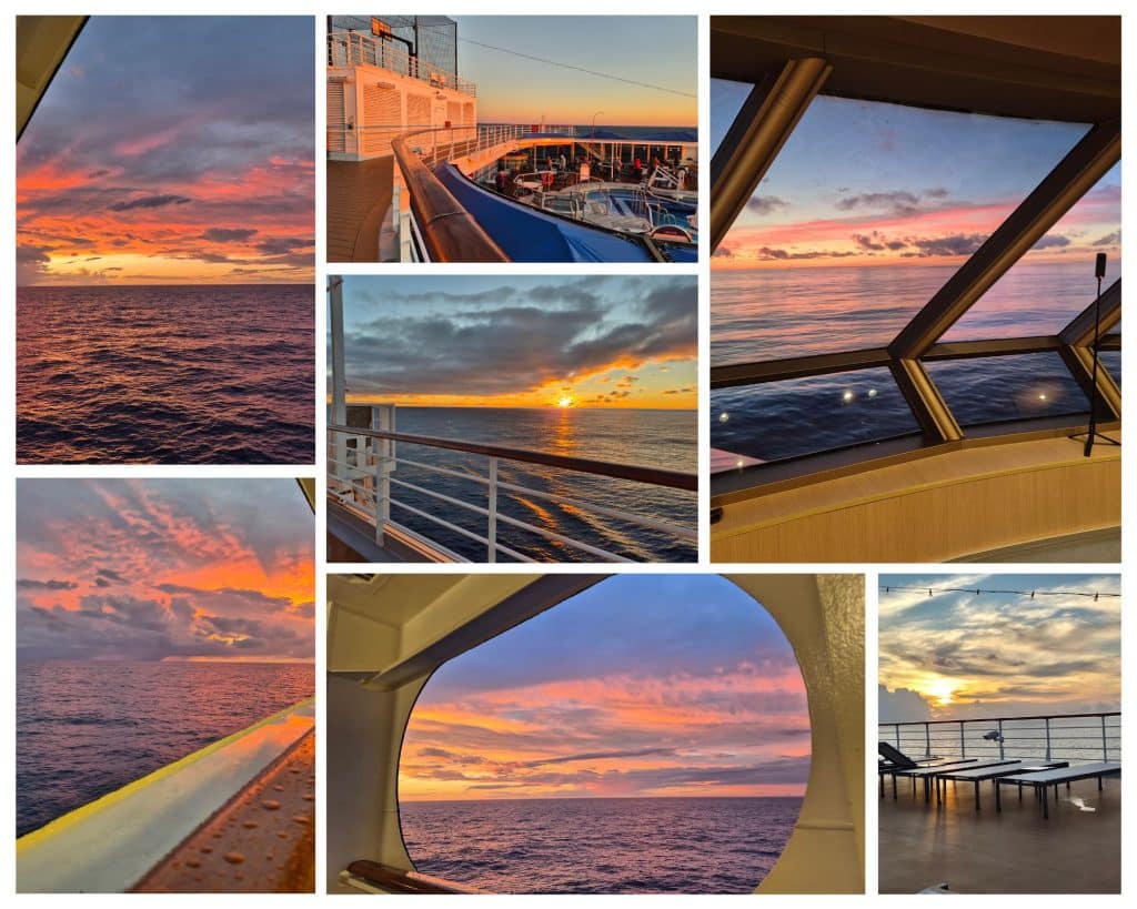 Sunsets at sea