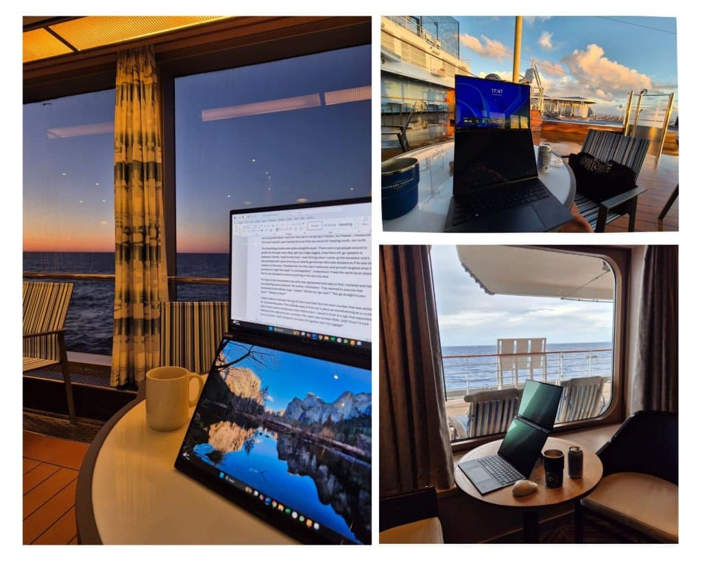 Workplace setups on the cruise ship