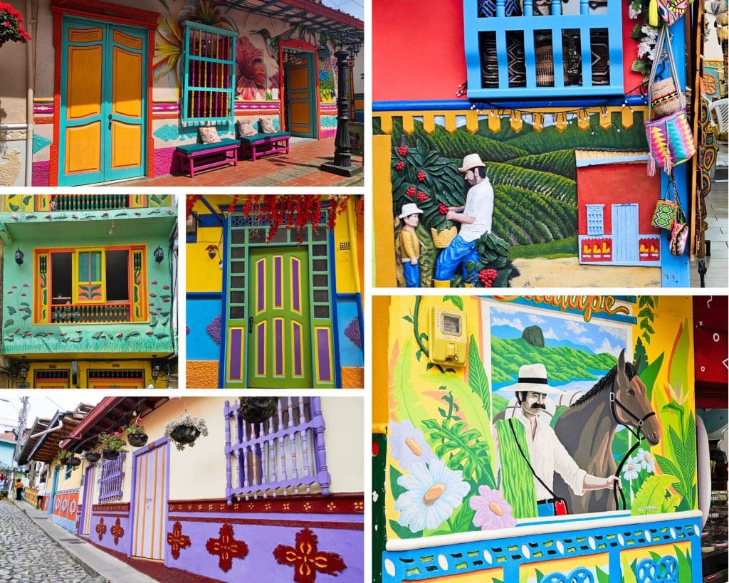 Colourful facades in Guatape