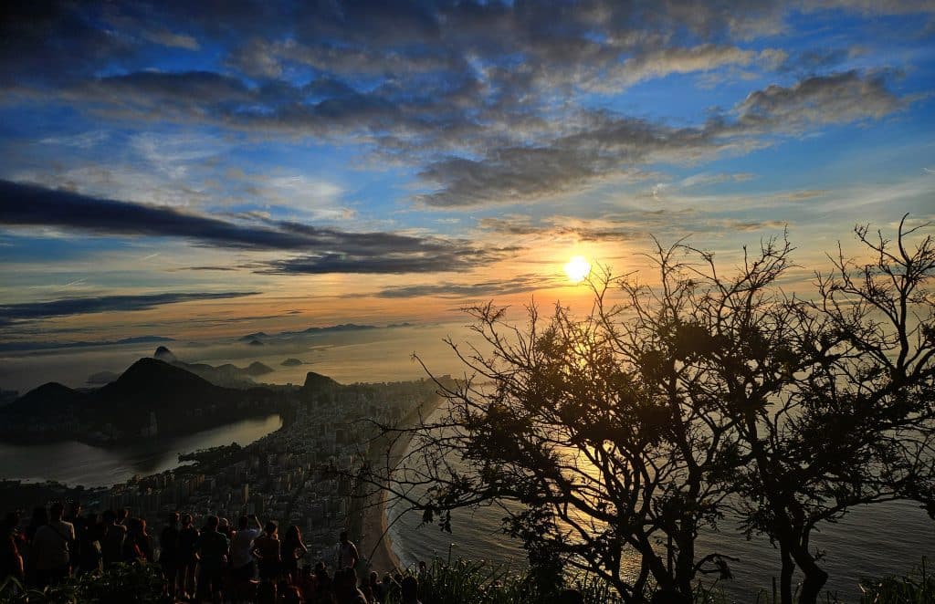 Sunrise from the summit of the Two Brothers in Rio de Janeiro