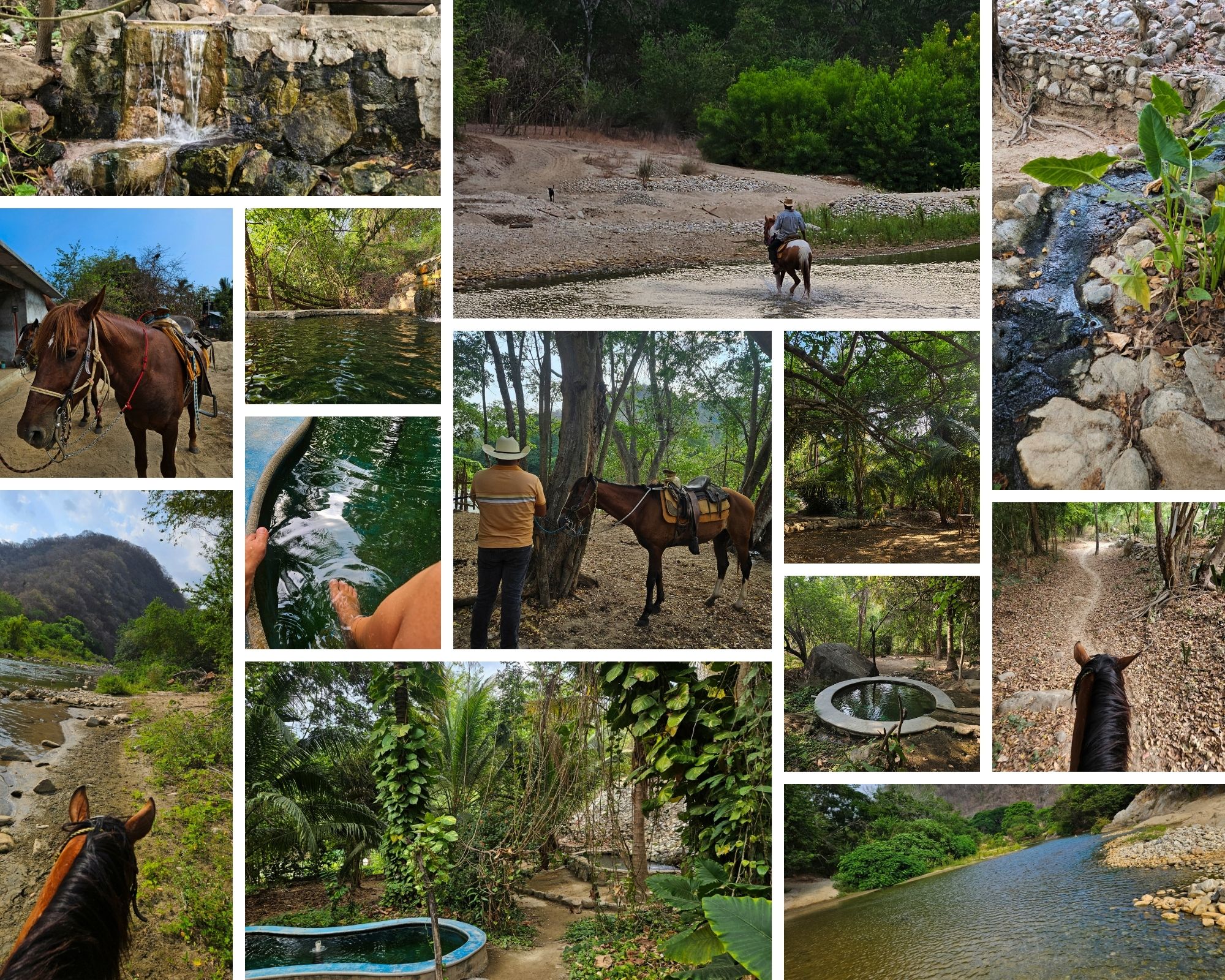Horse riding to the thermal pools near Puerto Escondido